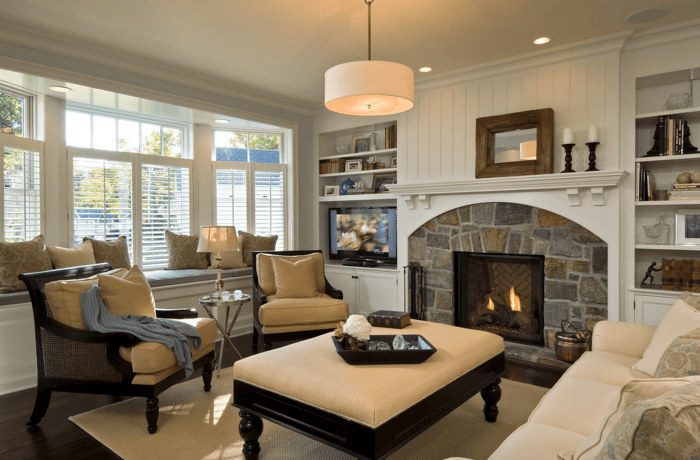 How decorate a living room with fireplace