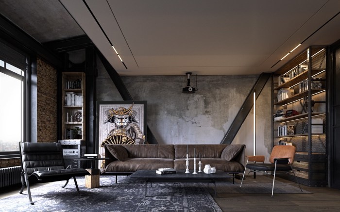 How to decorate industrial style apartment